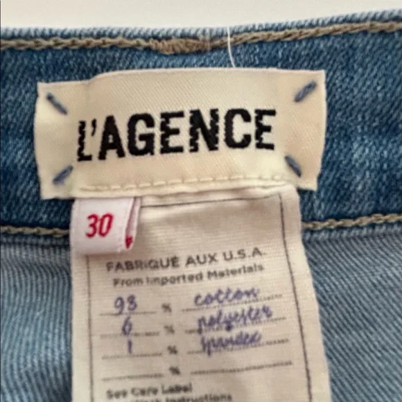 L’AGENCE Jeans Sada High Rise Crop Slim Size 30 Bellevue - Picture 6 of 7